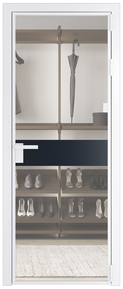 6 AG стекло Комфорт нейтрал цвет профиля Вайт вставка Нэви Блу
