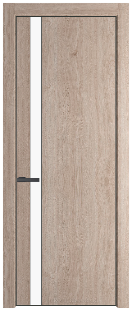 18 NE.O Дуб Сонома с кромкой Серая Ночь с стекляной вставкой монохром белый просветленный