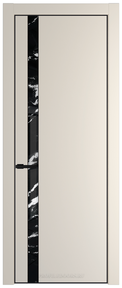 18 PA Кремовая Магнолия с профилем Черный с стеклом  нефи черный узор серебро