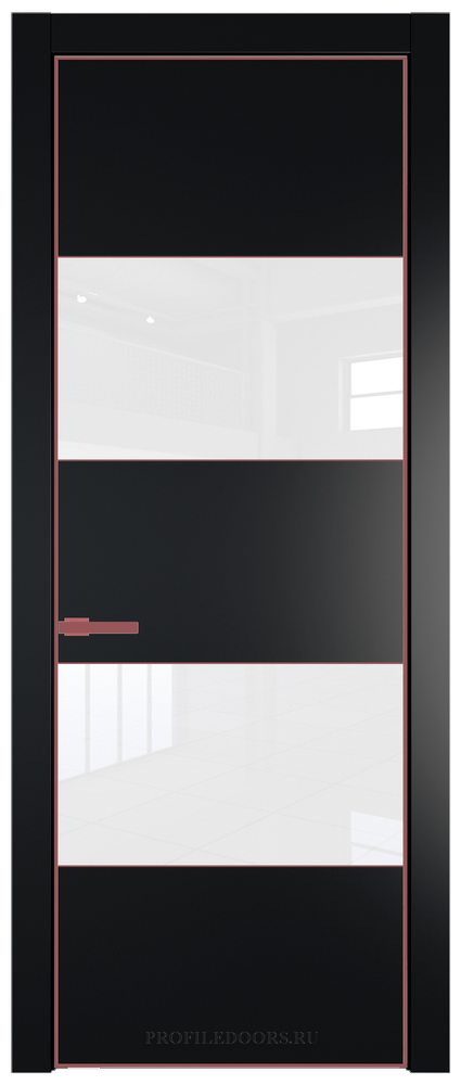 22 PA Блэк с профилем Красный антрацит с стеклом лак классик