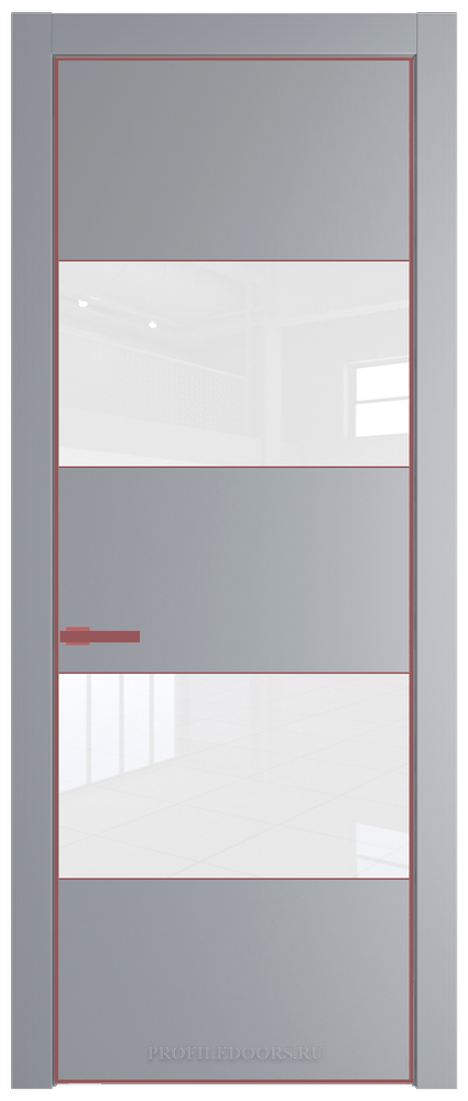 22 PA Смоки с профилем Красный антрацит с стеклом лак классик