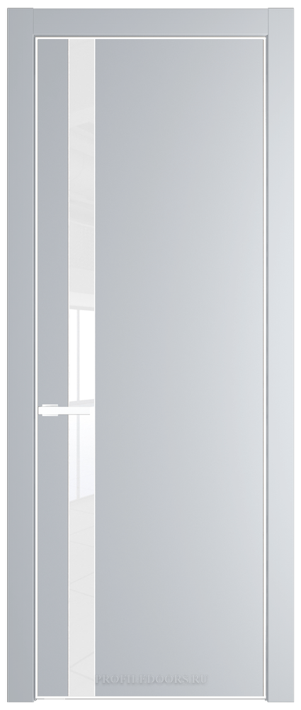 18 PE с вставкой из стекла лак классик Лайт Грей с алюминиевой кромкой Вайт