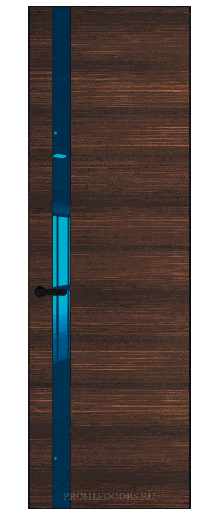18 VA-H натуральный шпон Albero 1398S профиль Черный муар вставка Зеркало Blue